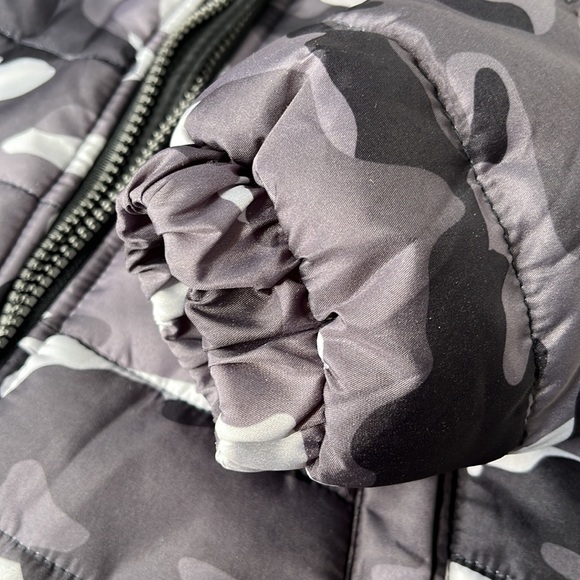 AQ Boys Camouflage Fleece Lined Winter Gray Black Faux Shearling Hood Zip Front - Picture 7 of 7